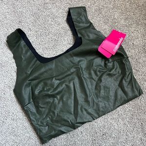 Commando Square Neck Leather Crop Top